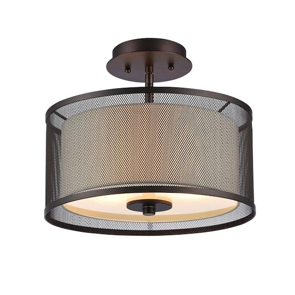 Chloe Lighting Chloe CH24033RB13-SF2 13 in. Lighting Audrey Transitional 2 Light Rubbed Bronze Semi-Flush Ceiling Fixture - Oil Rubbed Bronze CH24033RB13-SF2 - main
